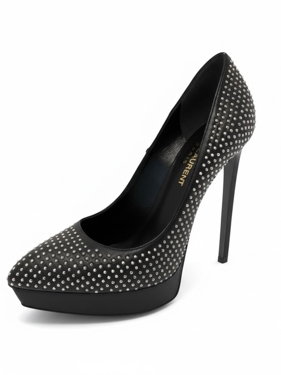 Saint Laurent Shoes - Saint Laurent YSL Janis Black Leather Studded Pumps EU 36.5 / US 6.5 w/Box